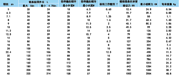 S（6）级链条参数